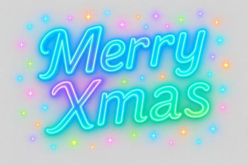 Merry Xmasのタイトル文字 Merry Xmasのタイトル文字の写真