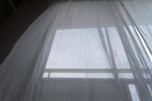 Veranda and blue sky seen from the lace curtain, JPG Veranda and blue sky seen from the lace curtain, 种族, 花边窗帘, 碧落, JPG