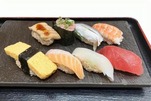 寿司の盛り合わせ 鮨,マグロ,海老の写真素材