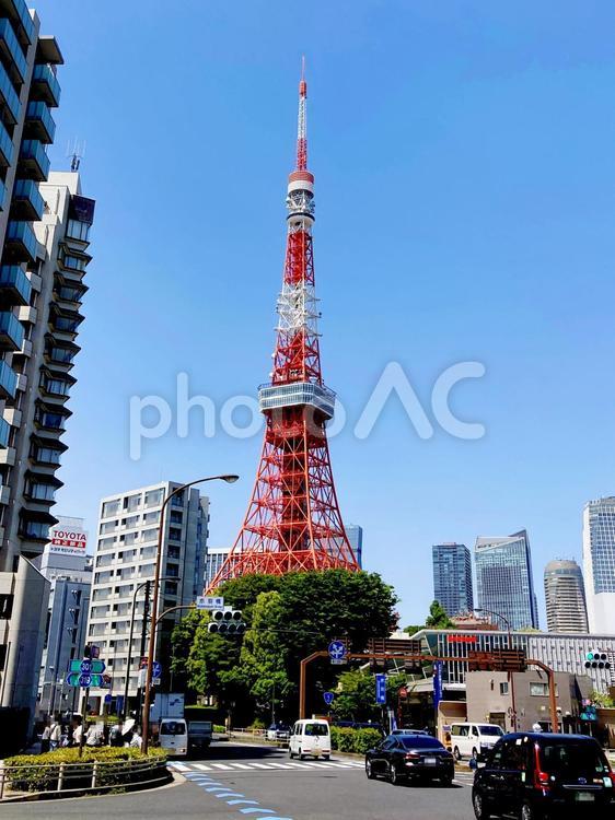 東京風景・赤羽橋交差点 赤羽橋,交差点,交通の写真素材