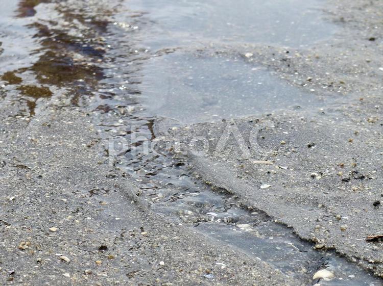海　波打ち際の水の流れ 海,砂,砂浜の写真素材