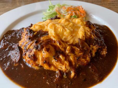 デミグラスのオムライス 卵料理,デミグラス,オムライスの写真素材