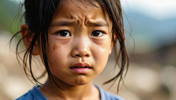 泣き顔の日本人の女の子 泣き顔の日本人の女の子の写真
