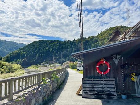 田舎の風景 田舎の風景 道,山,空の写真素材