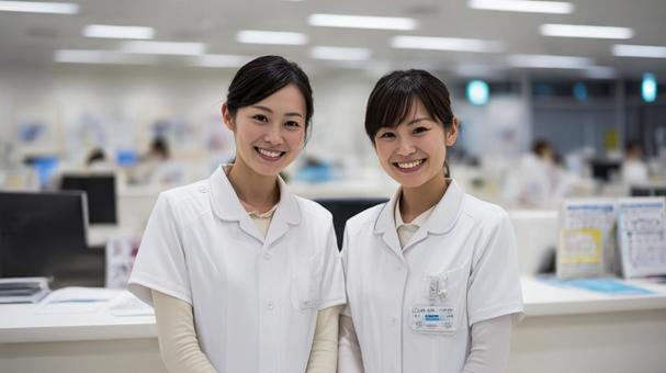 ナースステーションと二人の女性看護師7 ナースステーションと二人の女性看護師7の写真