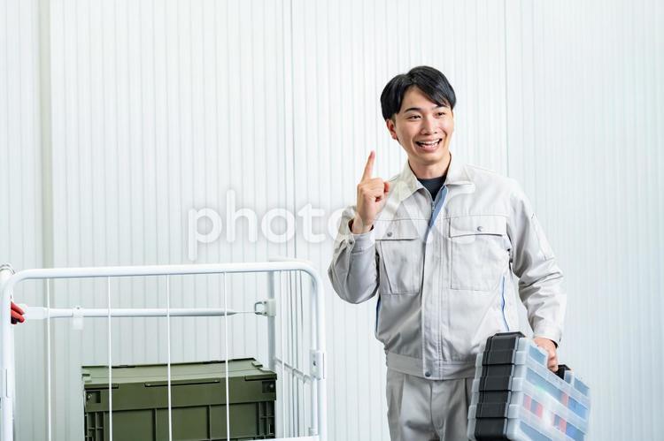 工具箱を持つ男性 工具箱,工具,労働者の写真素材