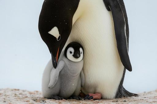 親子ペンギン 親子ペンギンの写真
