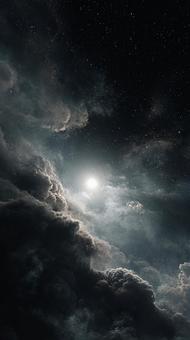 月明かりに照らされた、神秘的な夜の風景 月明かりに照らされた、神秘的な夜の風景の写真