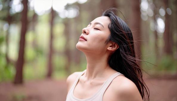 癒される女性 癒される女性の写真