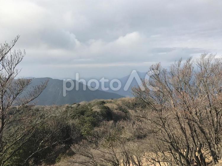 篠山頂上からの景色① 篠山,高知県,愛媛県の写真素材