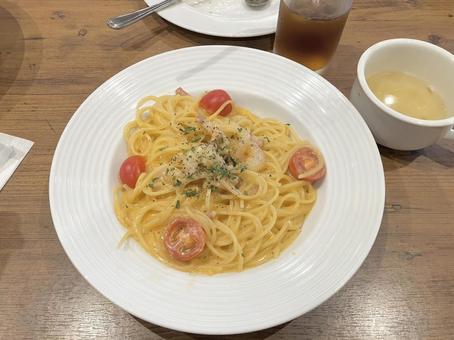 トマトクリームパスタ トマトクリームパスタ 麺,パスタ,トマトソースの写真素材