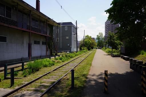 手宮線 手宮線 函館本線,小樽駅,手宮線の写真素材
