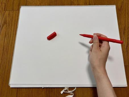 赤ペンで描く 赤ペンで描くの写真