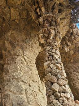 Stone pillars in Park Guell, JPG