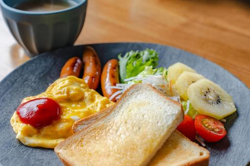 洋風朝食プレート 朝食,トースト,パンの写真素材