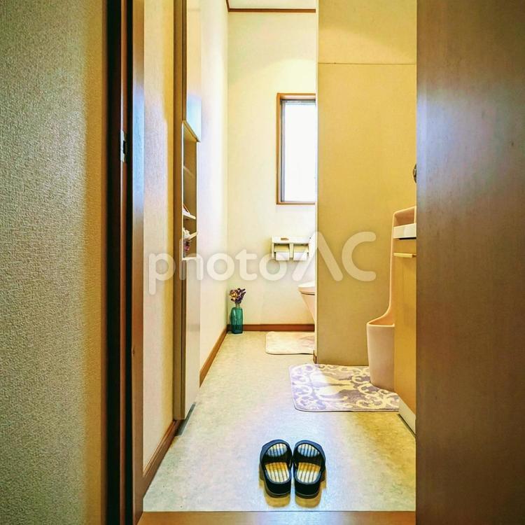 家のトイレルーム トイレルーム,スリッパ,臭いの写真素材