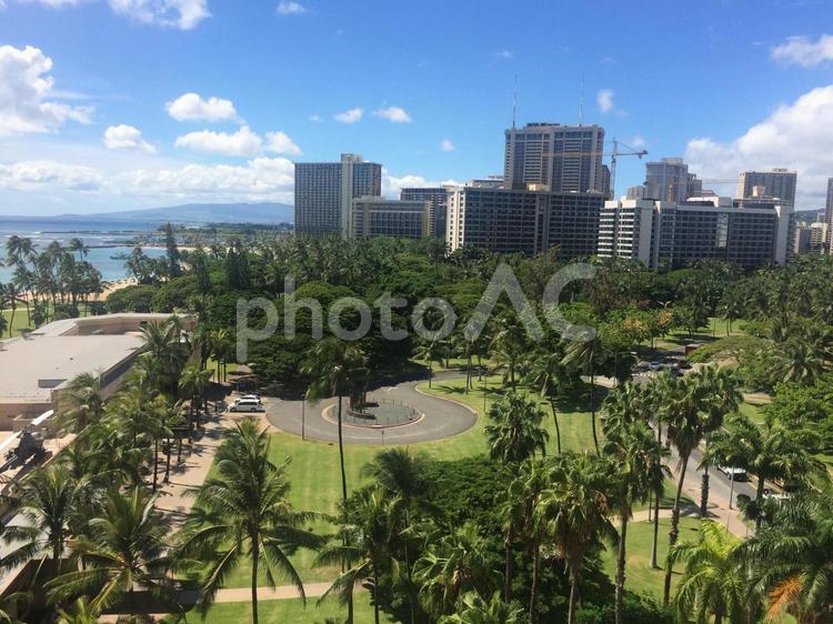 ハワイの街並み ハワイ,ホノルル,ワイキキの写真素材