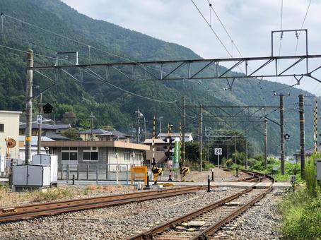 内船駅からの線路の風景 内船駅からの線路の風景 線路,身延線,鉄道の写真素材