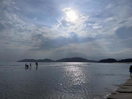山口県光市　虹ヶ浜 海,波打ち際,風景の写真素材