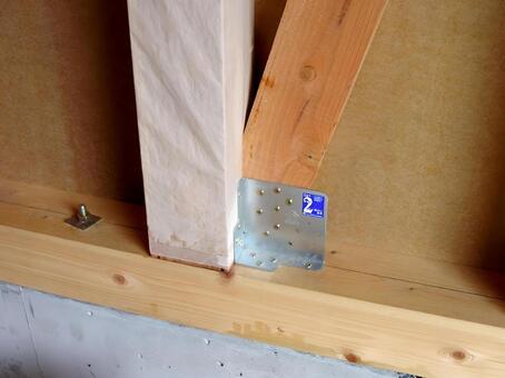 筋交い　金物　現場 木材,柱,家の写真素材