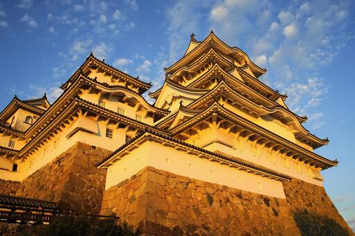 世界文化遺産　茜色の姫路城（白鷺城）１０ 姫路城,白鷺城,城の写真素材