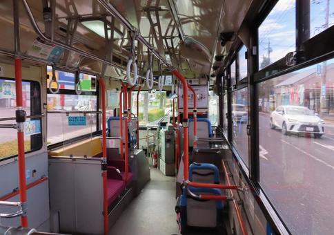 路線バスの車内 バス,路線バス,車の写真素材