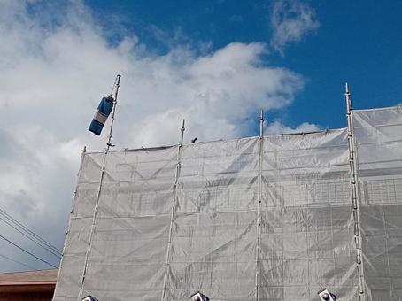 建設現場 建設工事,工事,足場の写真素材