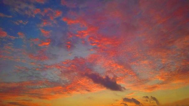 雄大な夕焼け 雄大な夕焼けの写真