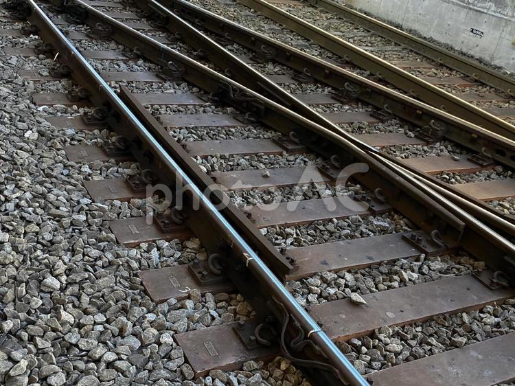 路面電車の線路 線路,路面電車,チンチン電車の写真素材
