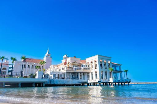 福岡県　シーサイドももち海浜公園の風景 福岡県,福岡市,青空の写真素材