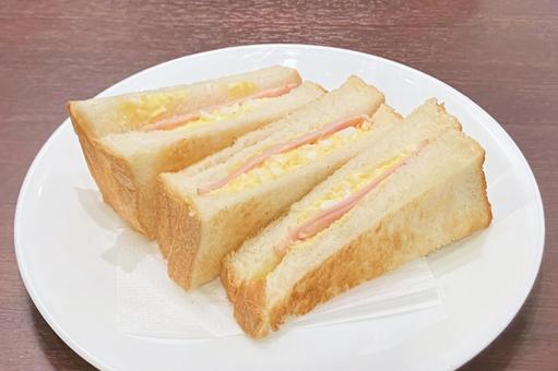 ハムたまごサンド ハムたまごサンド,サンドイッチ,玉子の写真素材