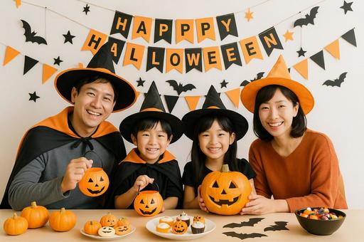 ハロウィン仮装を楽しむ子どもたち ハロウィン仮装を楽しむ子どもたちの写真