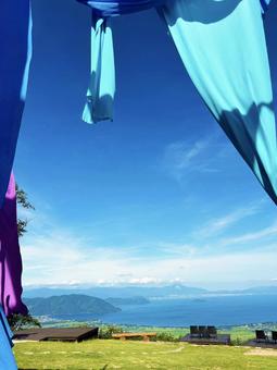 Photo, sky, hakodateyama, lake biwa, 