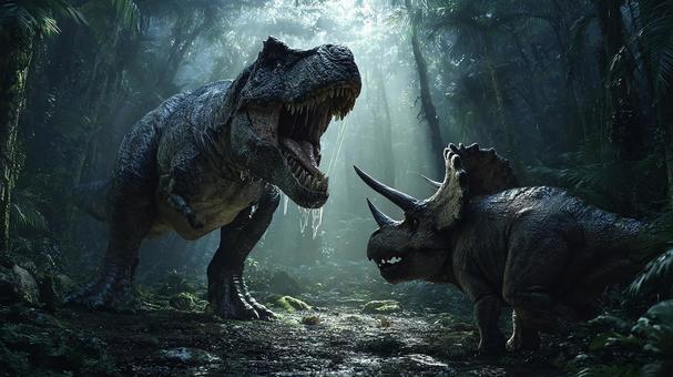ティラノサウルス対トリケラトプス ティラノサウルス対トリケラトプスの写真