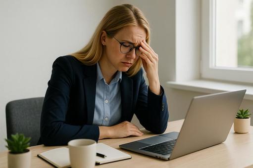 涙する外資系女性 涙する外資系女性の写真