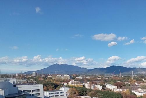 つくばからの筑波山1 山,筑波山,つくばの写真素材