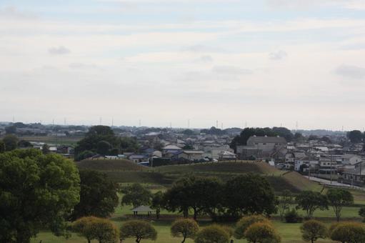 高台から見たい古墳＠さきたま古墳公園 古墳,埼玉古墳,埼玉古墳群の写真素材