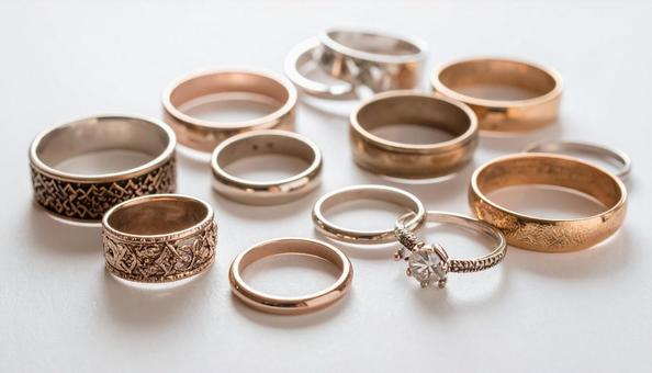 アンティークの指輪、フレームの写真