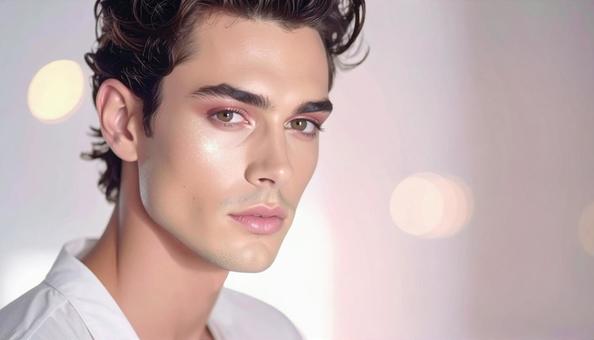 透明感ある美青年ポートレートの写真