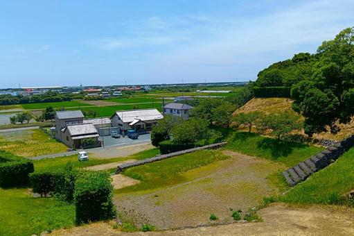 Photo, ishigaki, stone steps, castle, 