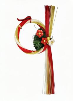 紅白の水引 正月飾り,水引,しめ縄飾りの写真素材