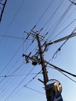 空と電柱 空と電柱の写真