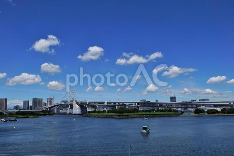 お台場の風景 お台場,空,雲の写真素材