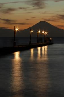 Photo, haruoka pier, pier, sunset sky, 