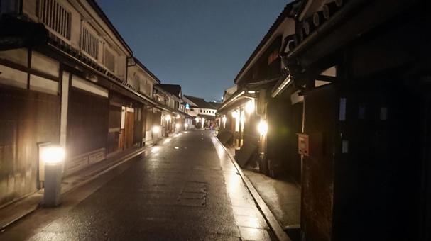 夜の美観地区 風景,夜,岡山県の写真素材