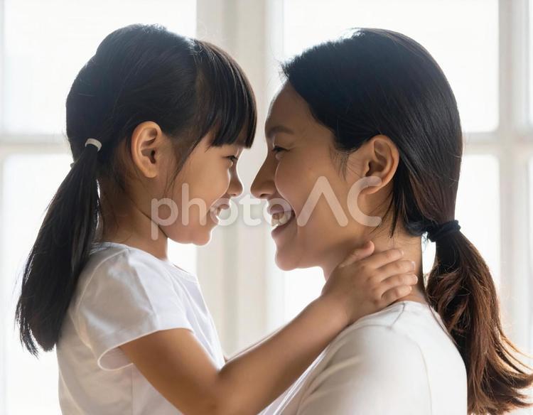 お母さん大好き 母子,親子,ハグの写真素材