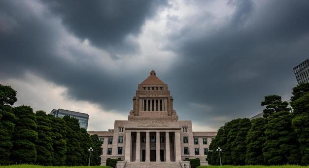 国会議事堂 曇り空 雷雲 国会議事堂 曇り空 雷雲 の写真