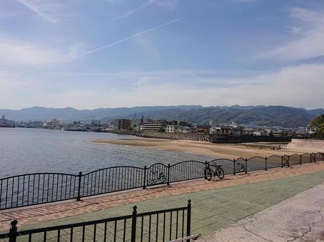 芦屋川の河口 芦屋川の河口の写真