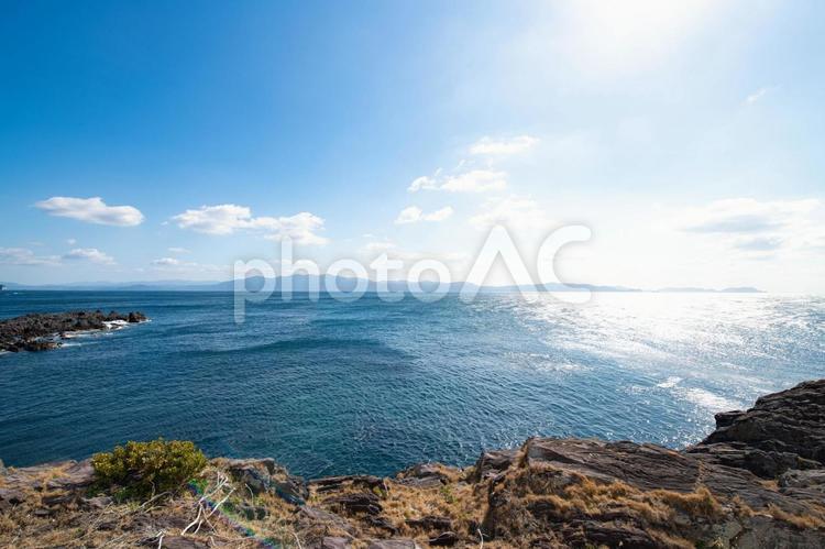 海岸沿いから眺める風景 海,海岸,海岸沿いの写真素材