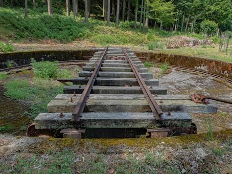 転車台　因美線　近代遺産化 転車台,ターンテーブル,美作河井の写真素材